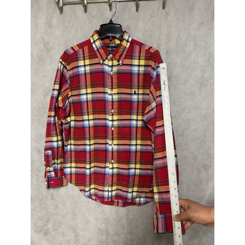 VTG Ralph Lauren Shirt Men L Winter Flannel Plaid Academia Casual Work Button Up - Picture 4 of 9